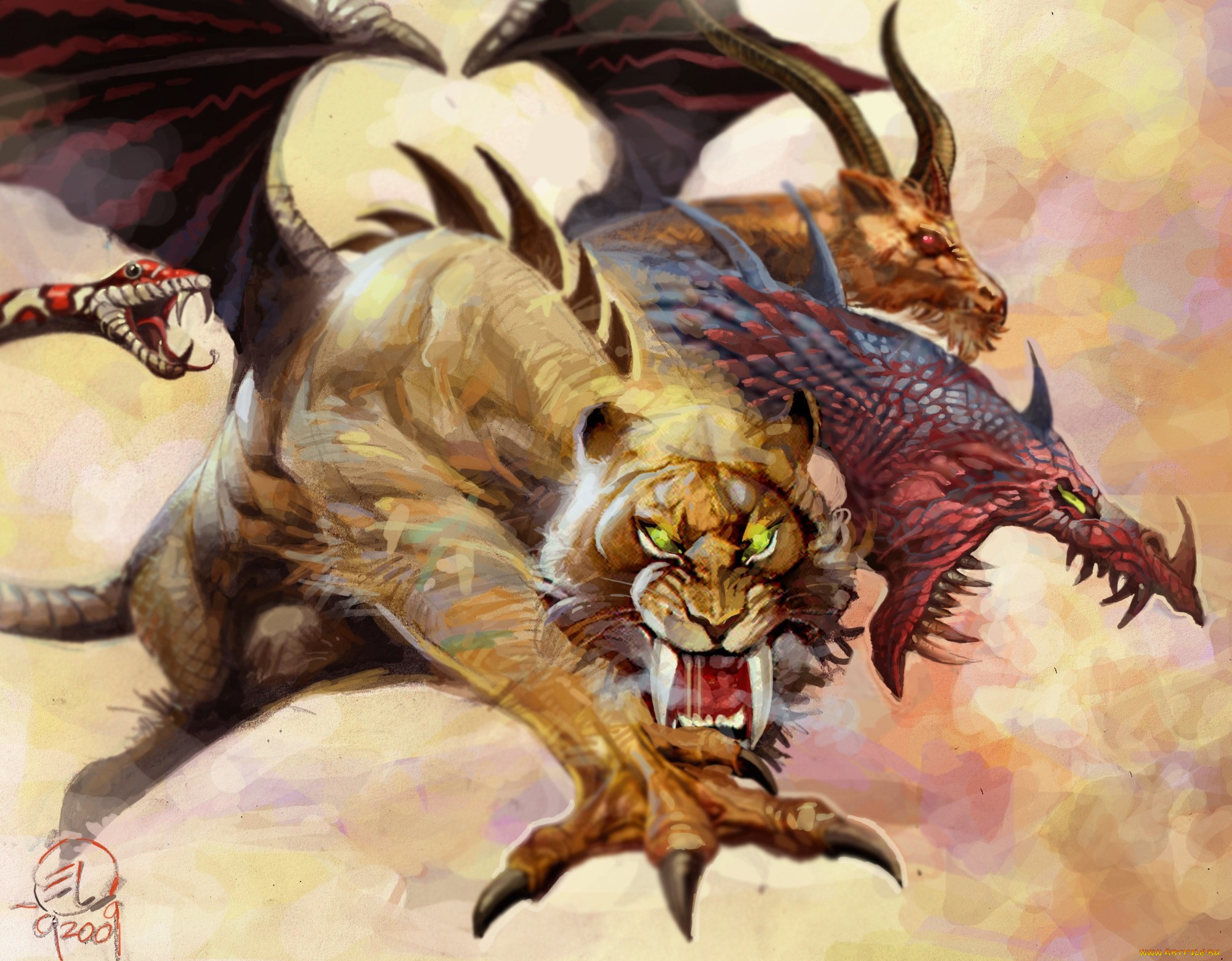 , , wings, tora, tusks, tiger, chimera, predator, dragon, mythology, goat, claws, scales, monster, snake, lion